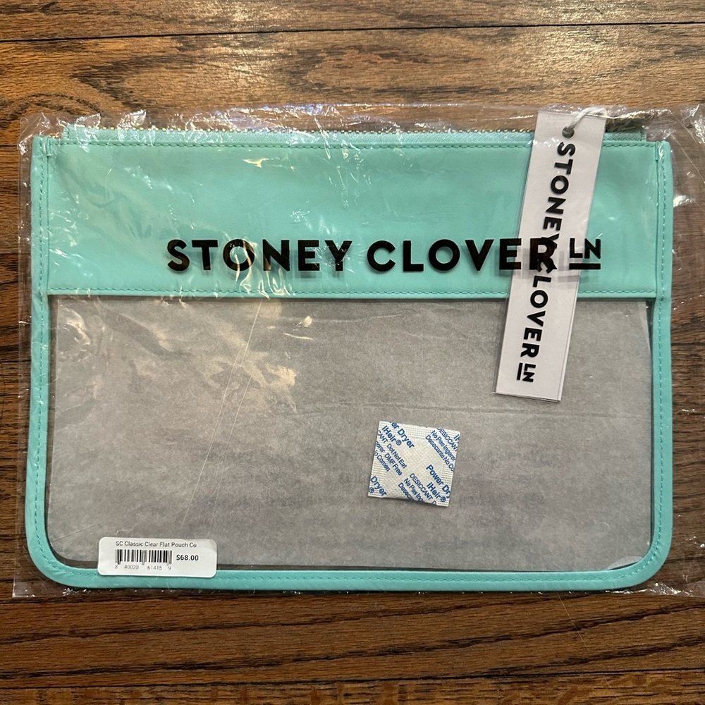 Stoney Clover Lane clear flat pouch COTTON CANDY - NWT (nylon/vinyl)